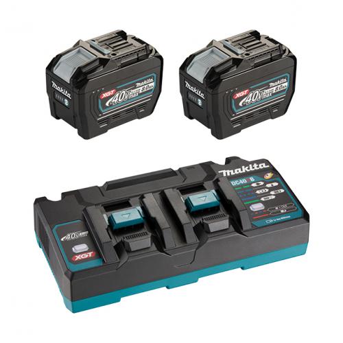Chargeur de batterie lithium-ion rapide à double port Makita 40 V max XGT (DC40RB) '“ Charge efficace pour des performances maximales