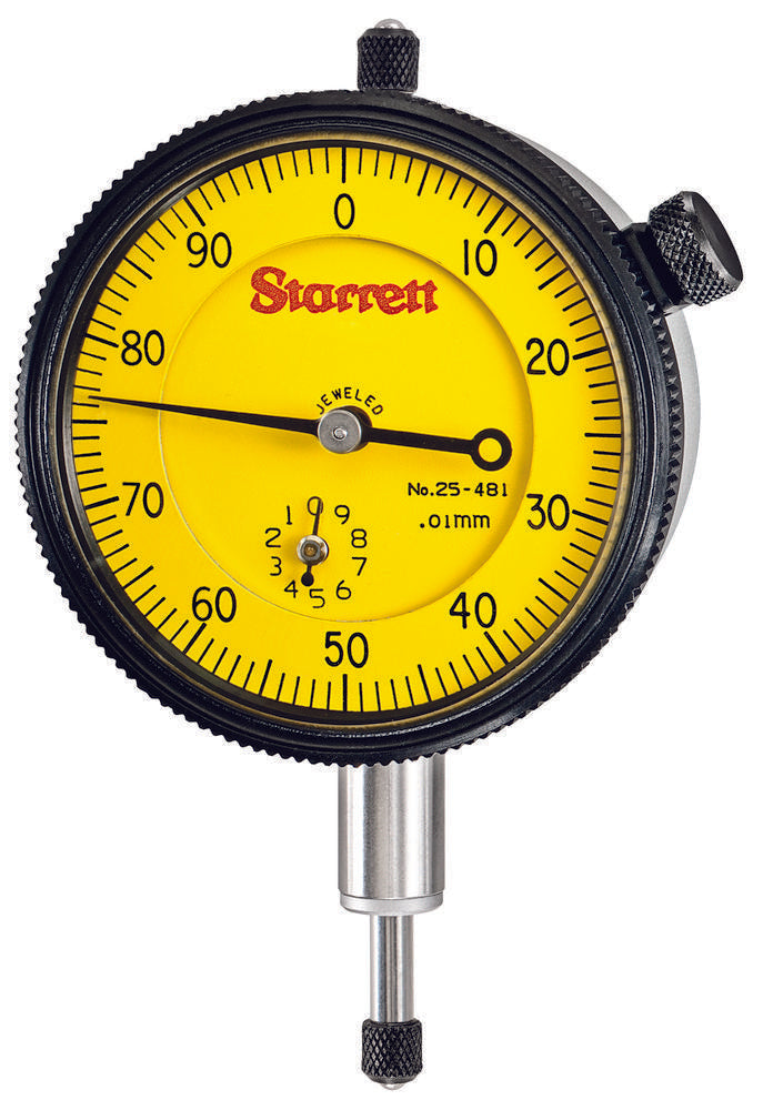 Dial Indicator 0-10.0mm Range 0-100 .01mm Grads 1.0mm Range Per Rev .375" Stem Diameter