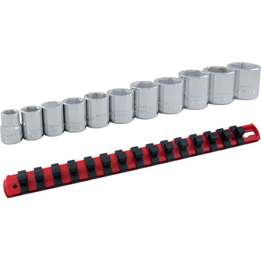 Jeu de douilles - entraînement 3/8", 6 pans, gris