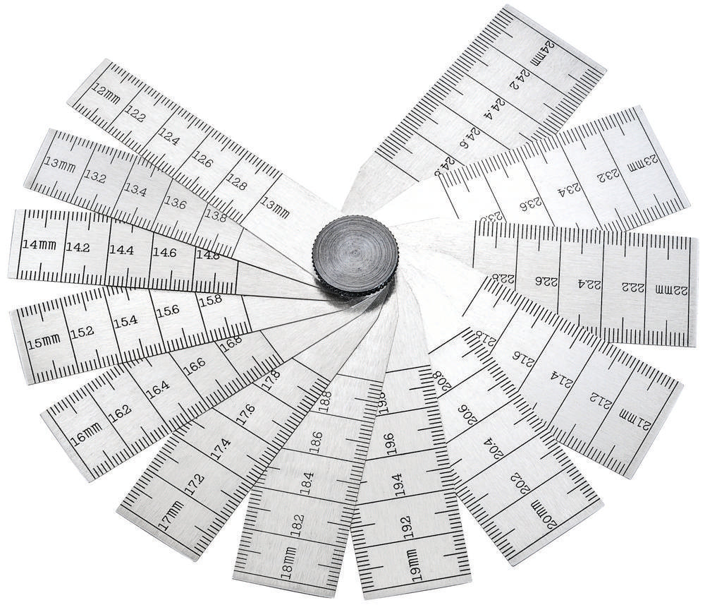 Jauge conique 12-25 mm, longueur 70 mm, 13 lames