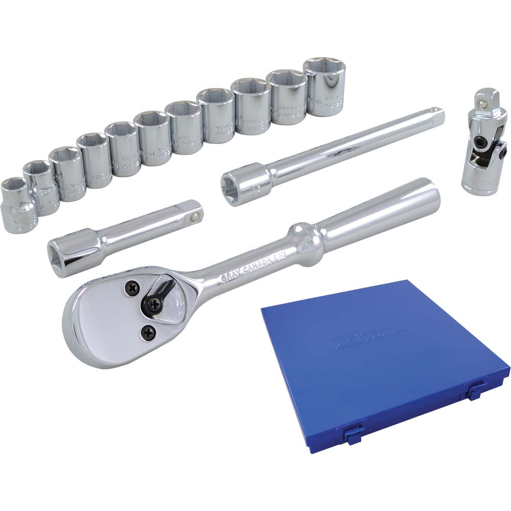 15-Piece 3/8" Drive Metric Socket Set, 12-Point