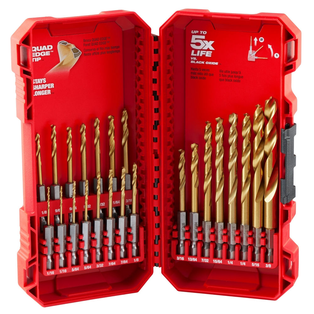 23PC SHOCKWAVE™ Impact Duty RED HELIX™ Titanium Drill Bit Set