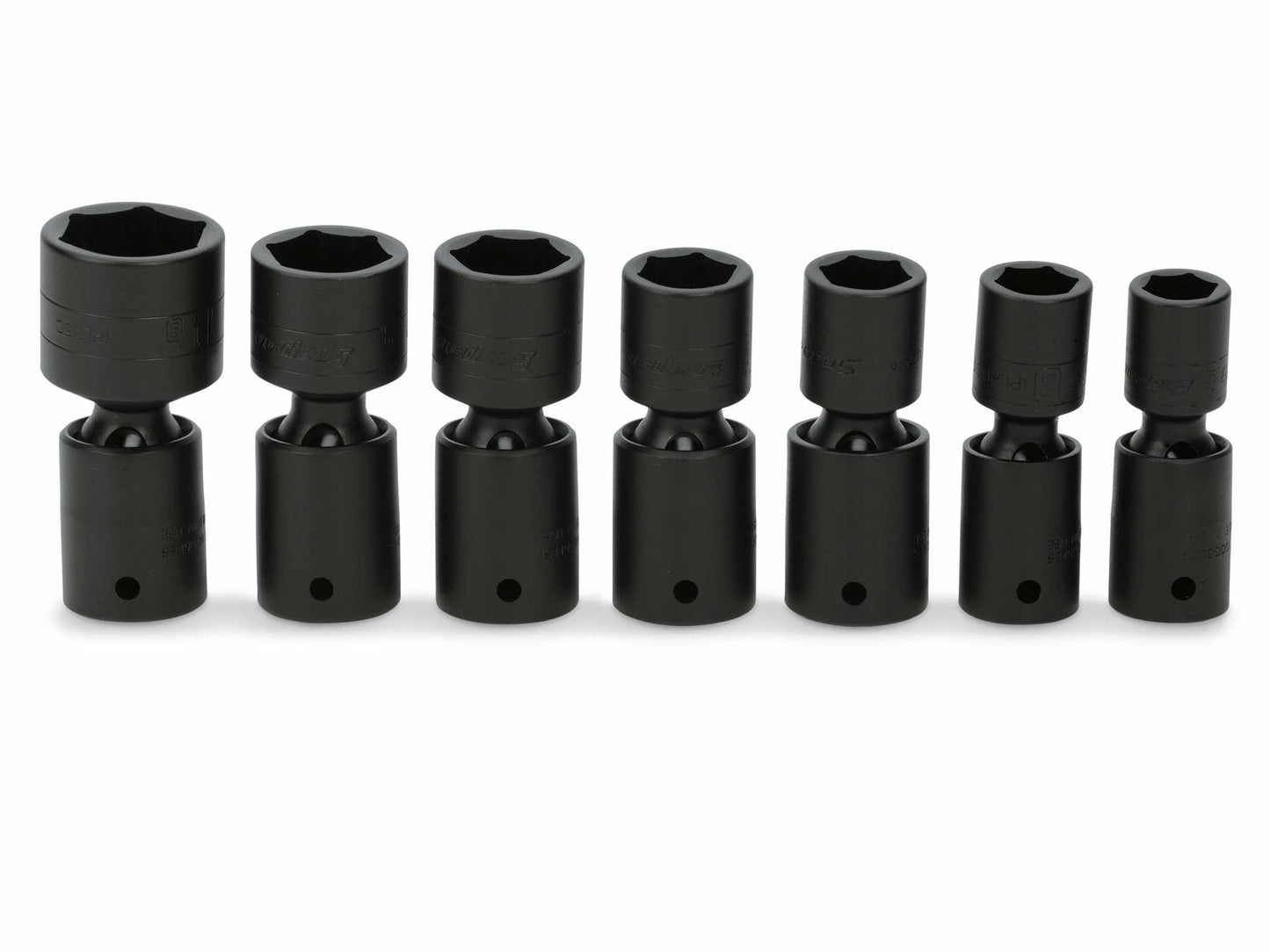 7 pc 1/2" Drive 6-Point SAE Flank Drive® Shallow Impact Swivel Socket Set (9/16–3/4, 7/8, 15/16 and 1-1/8")