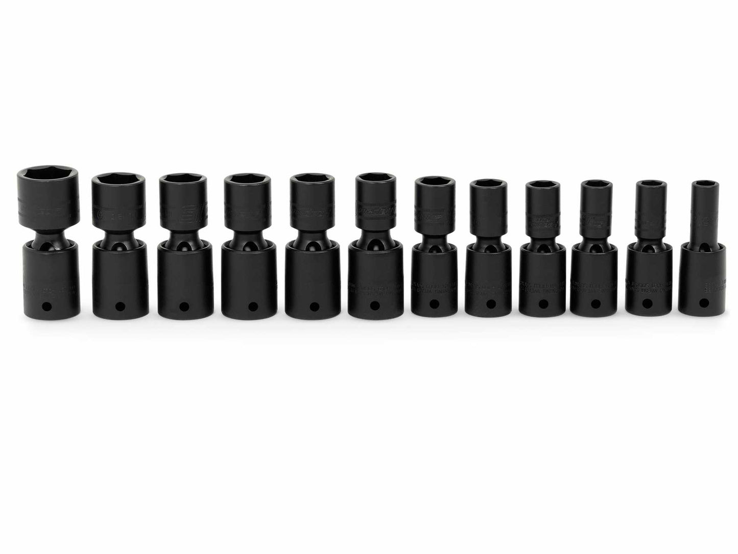 12 pc 1/2" Drive 6-Point Metric Flank Drive® Shallow Impact Swivel Socket Set (10-21 and 24 mm)