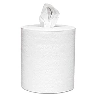 Scott® Essential Essuie-Mains en Rouleau à Dévidage Central (01032), avec Absorbency Pockets™ Séchage Rapide, Blanc, Serviettes Perforées Plein Format, (6 Rouleaux/Carton, 700 Feuilles/Rouleau, 4 200 Feuilles/Carton)