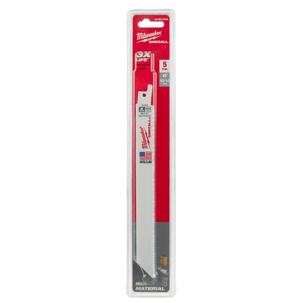 8" 10/14 TPI Sawzall Blade For Multi-Material (5 PK)