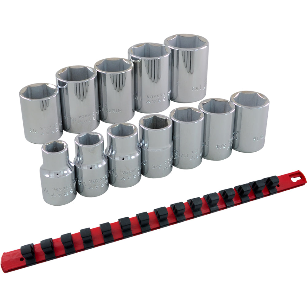 Socket Set - 1/2" Drive, 6 Point, 12 Pieces