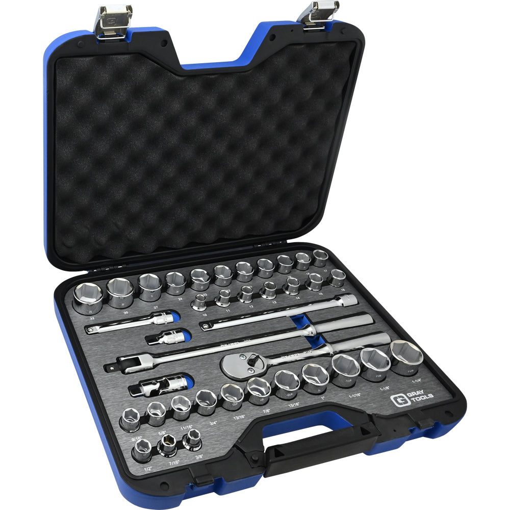 Socket Set - 1/2" Drive, 6 Point, 38 Pieces