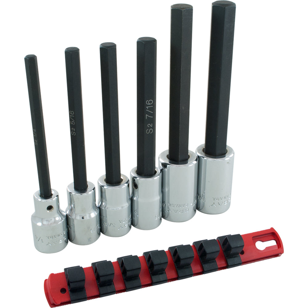 Socket Set 1/2" Drive Extra Long SAE Hex Head 6 Pieces