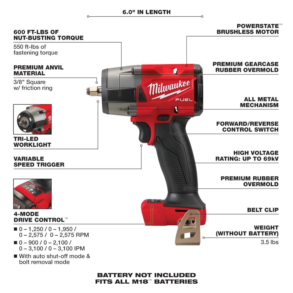 M18™ FUEL 3/8 in. MTIW RING BARE