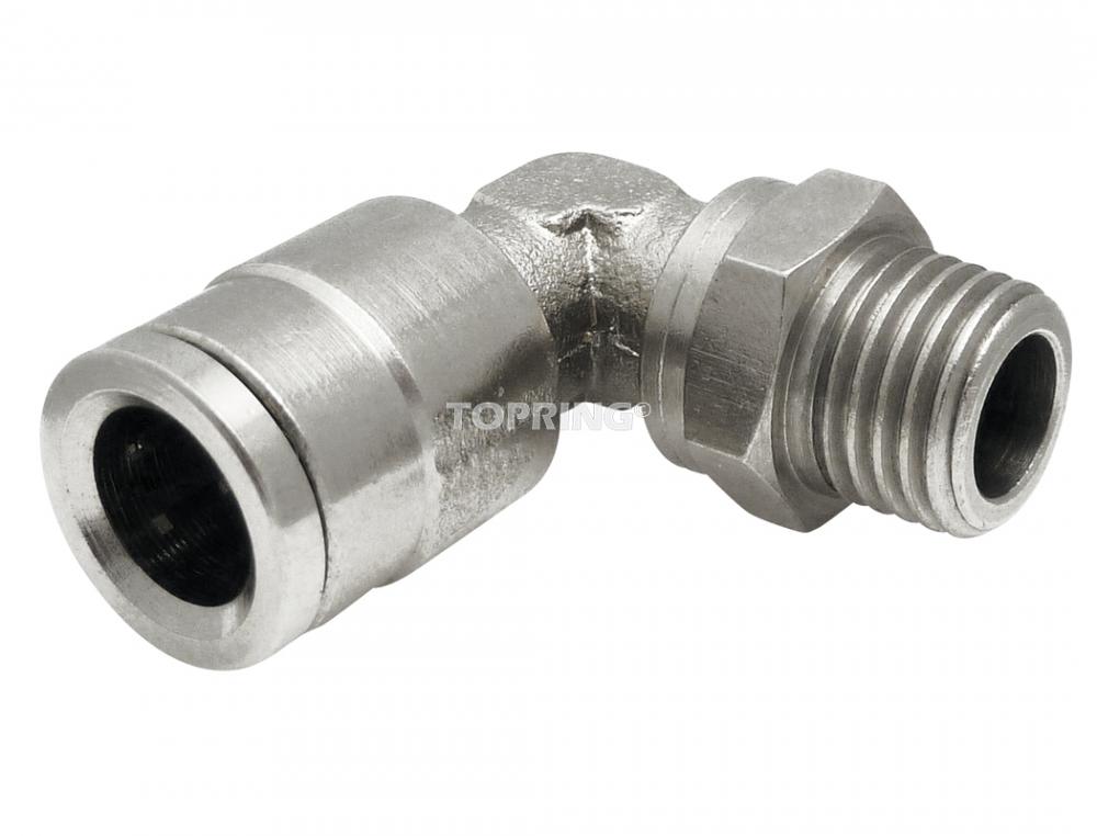 1/4 in. to 1/8 (M) NPT Push-to-Connect Elbow Adapter, Topfit Model