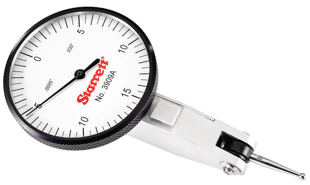 Indicateur de test à cadran avec queue d'aronde 0,030" Plage 0-15-0 Cadran 1-9/16" Graduations 0,0005" Avec étui à accessoires
