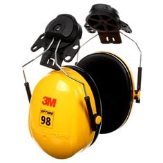 Protecteur d’oreille 98 OptimeMC PELTORMC 3MMC, H9P3E, coquilles antibruits montées sur casque de protection, 10 paires/caisse