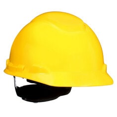 3M™ SecureFit™ Hard Hat H-702SFR-UV, Yellow, 4-Point Pressure Diffusion Ratchet Suspension, with UVicator