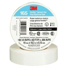 3M™ Temflex™ General Use Vinyl Electrical Tape 165, White, 19 mm x 18 m (3/4 in x 60 ft), 0.15 mm (6 mil)