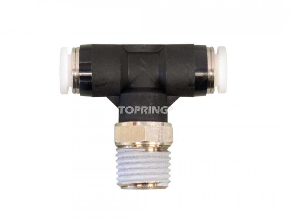5/32 in. Push-to-Connect to 1/8 (M) NPT Reducing Tee Adapter, Topfit Model