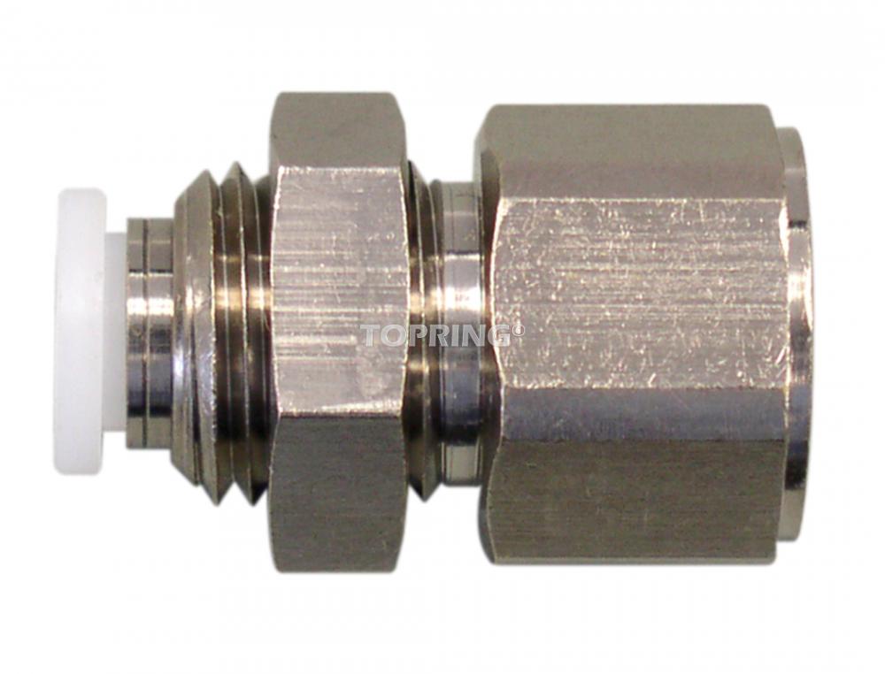 1/4 in. Push-to-Connect to 1/4 (F) NPT Bulkhead Adapter, Topfit Model