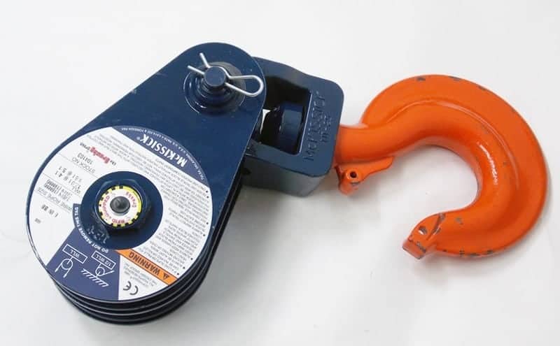 Poulie ouvrante double réa McKissick® 408 avec crochet, acier, 12 dents, 5/8" - 3/4"