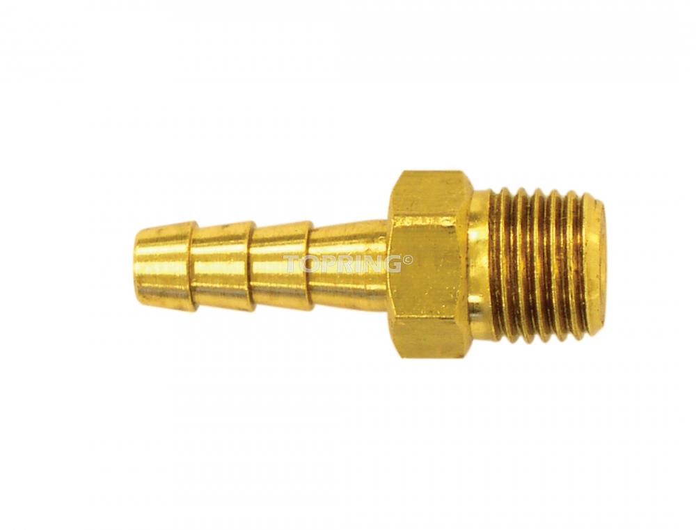 Brass Rotary Hose Barb Adapter 1/4 to 1/4 (M) NPT