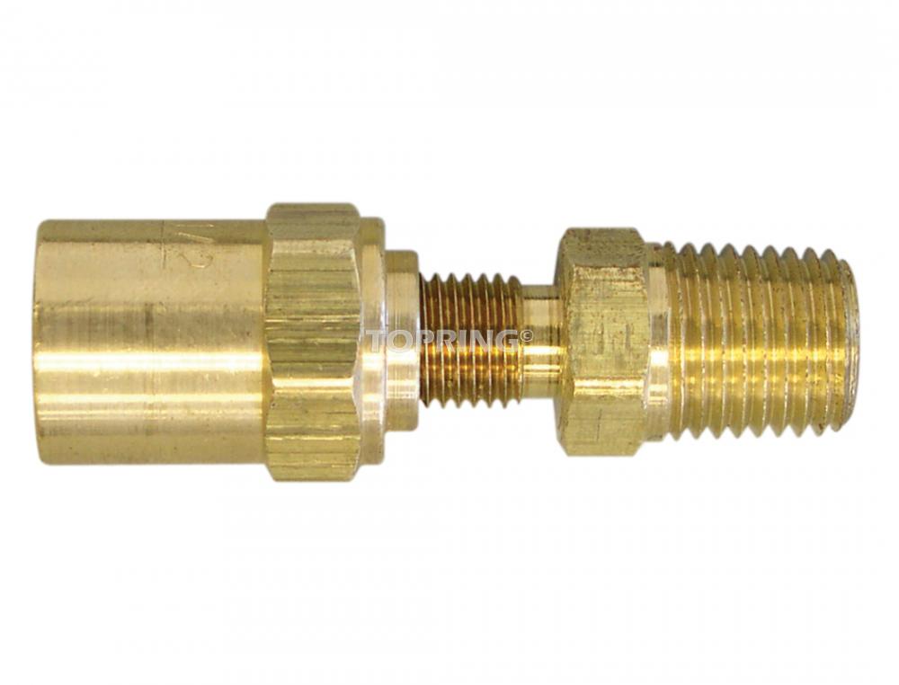 Brass Reusable Adapter For Rubber Hose 5/8 I.D. 3/8 O.D. to 3/8 (M) NPT