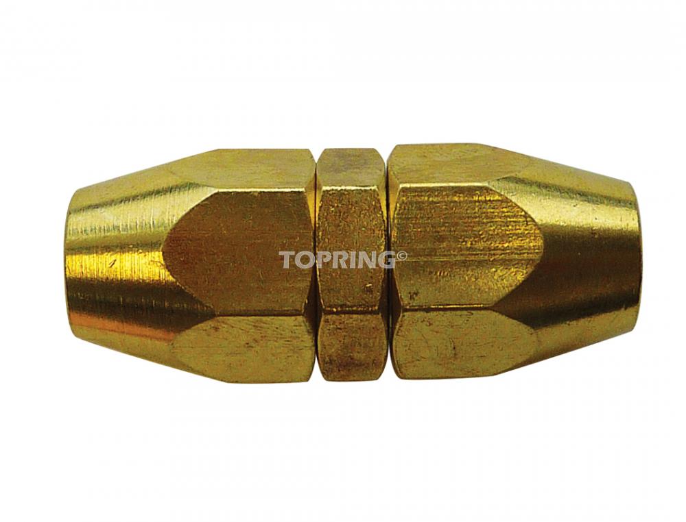 Brass Reusable Union For polyurethane Hose 1/4 I.D. 3/8 O.D.