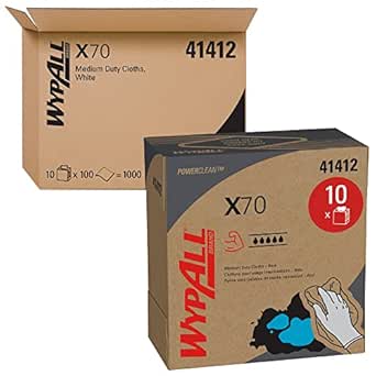 WypAll® PowerClean™ X70 Medium Duty Cloths (41412), Pop-Up Box, Long Lasting Towels, Blue (100 Sheets/Box, 10 Boxes/Case, 1,000 Sheets/Case)