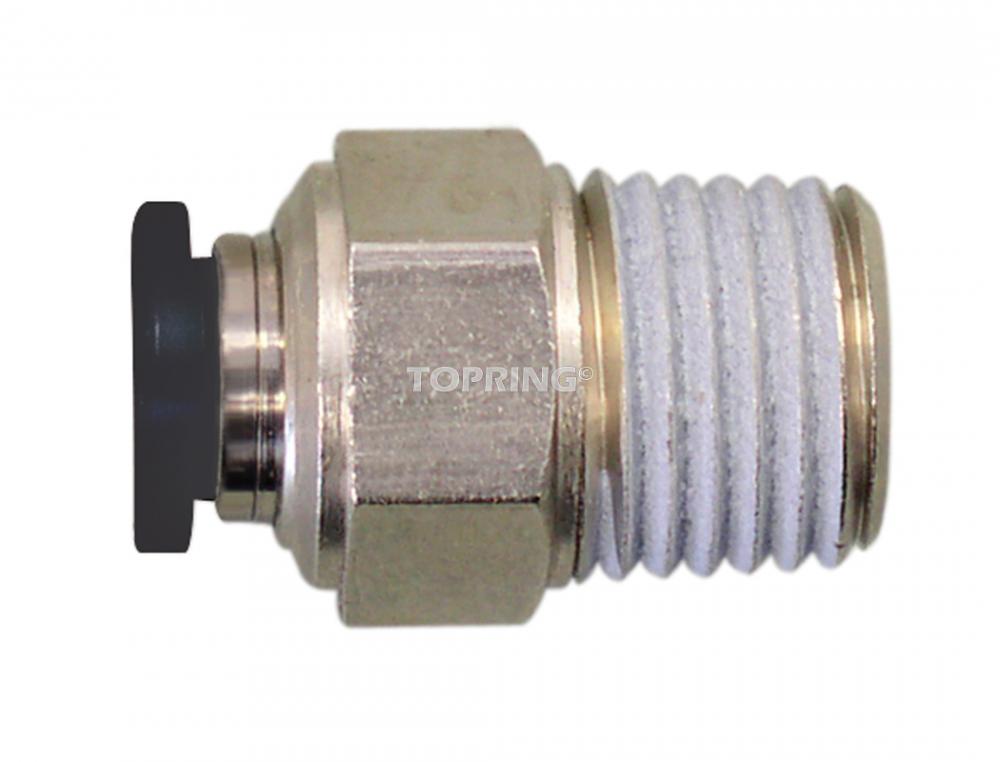 6 mm Push-to-Connect to 3/8 (M) BSPT Adapter, PBT, Topfit Model