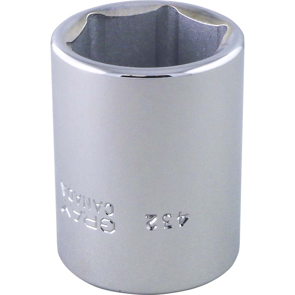 Chrome Socket 1/2" Drive, 1" Hex, 6 Point