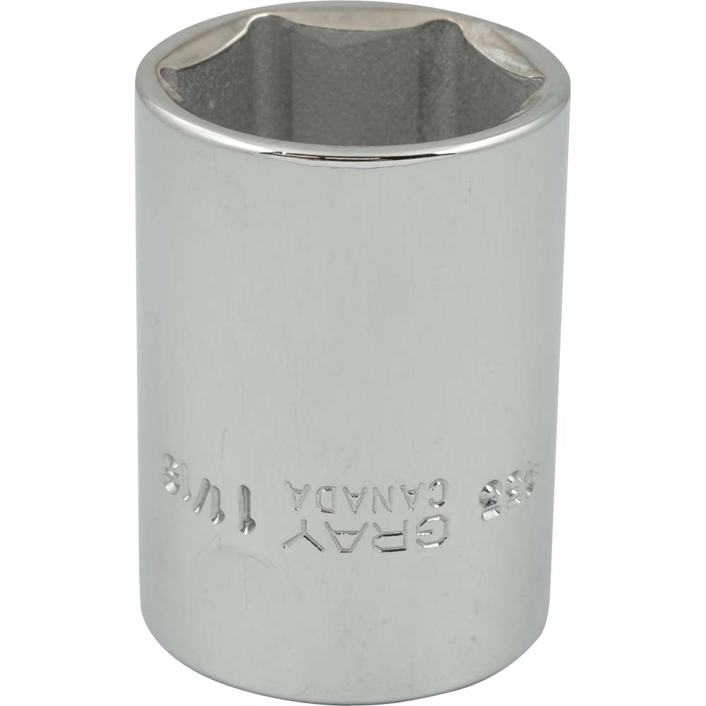 Chrome Socket 1/2" Drive, 1-1/16" Hex, 6 Point