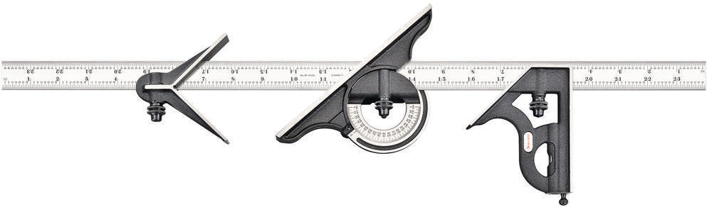 24" Combination Set With Square Center And Reversible Protractor Head And Blade