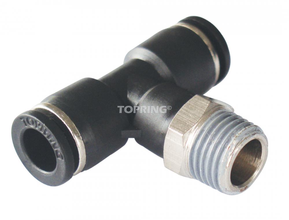 3/8 in. Push-to-Connect to 1/4 (M) NPT Tee Adapter, Maxfit Model