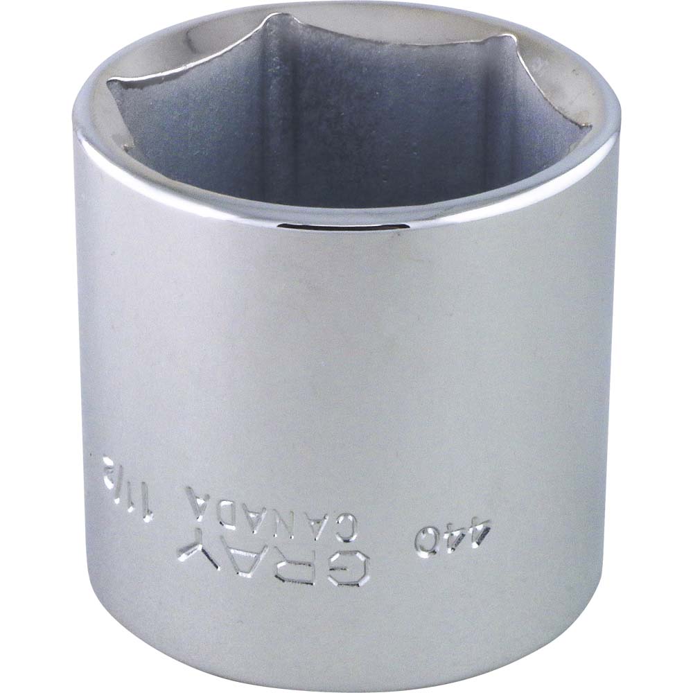 Chrome Socket 1/2" Drive, 1-1/2" Hex, 6 Point