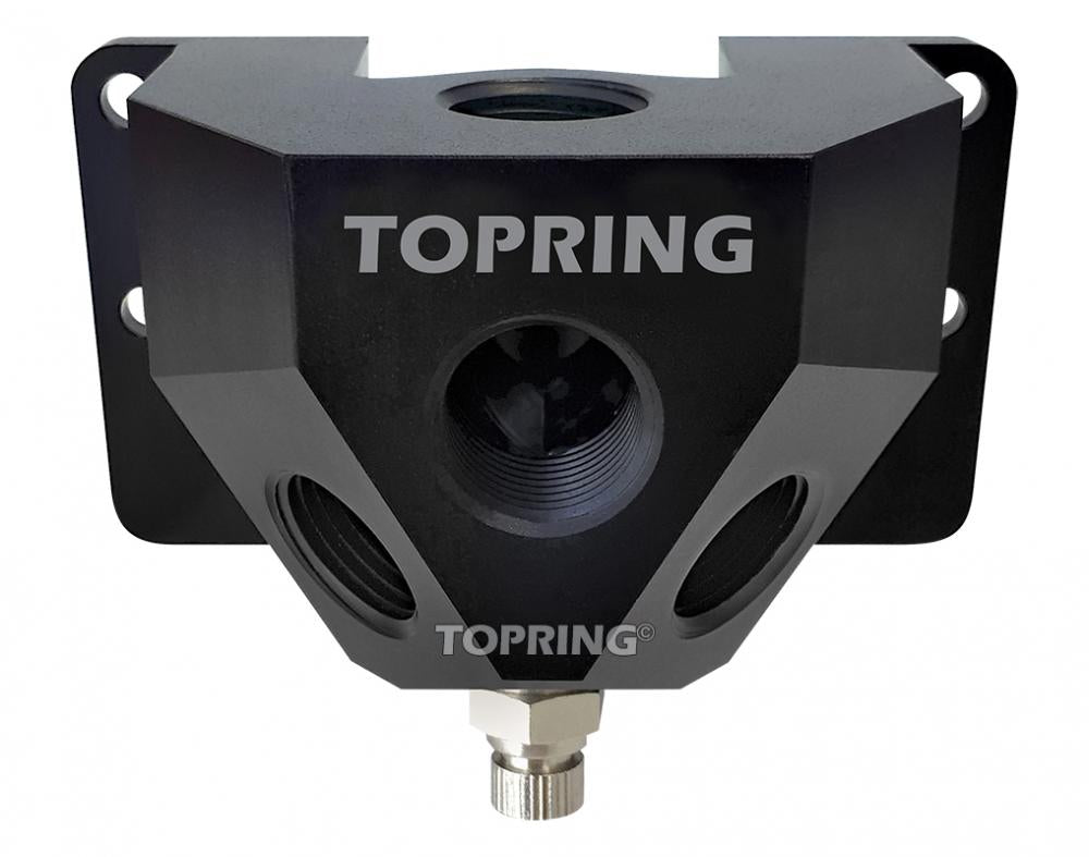 Distributeur en aluminium 3/4 (F) BSPP avec 3 sorties 1/2 (F) NPT