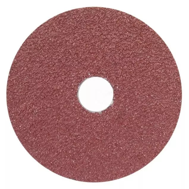 Mérite - Disque de 5 po de diamètre, mandrin de 7/8 po, matériau abrasif en céramique d'alumine, matériau de support en fibre, grain 50, couleur marron