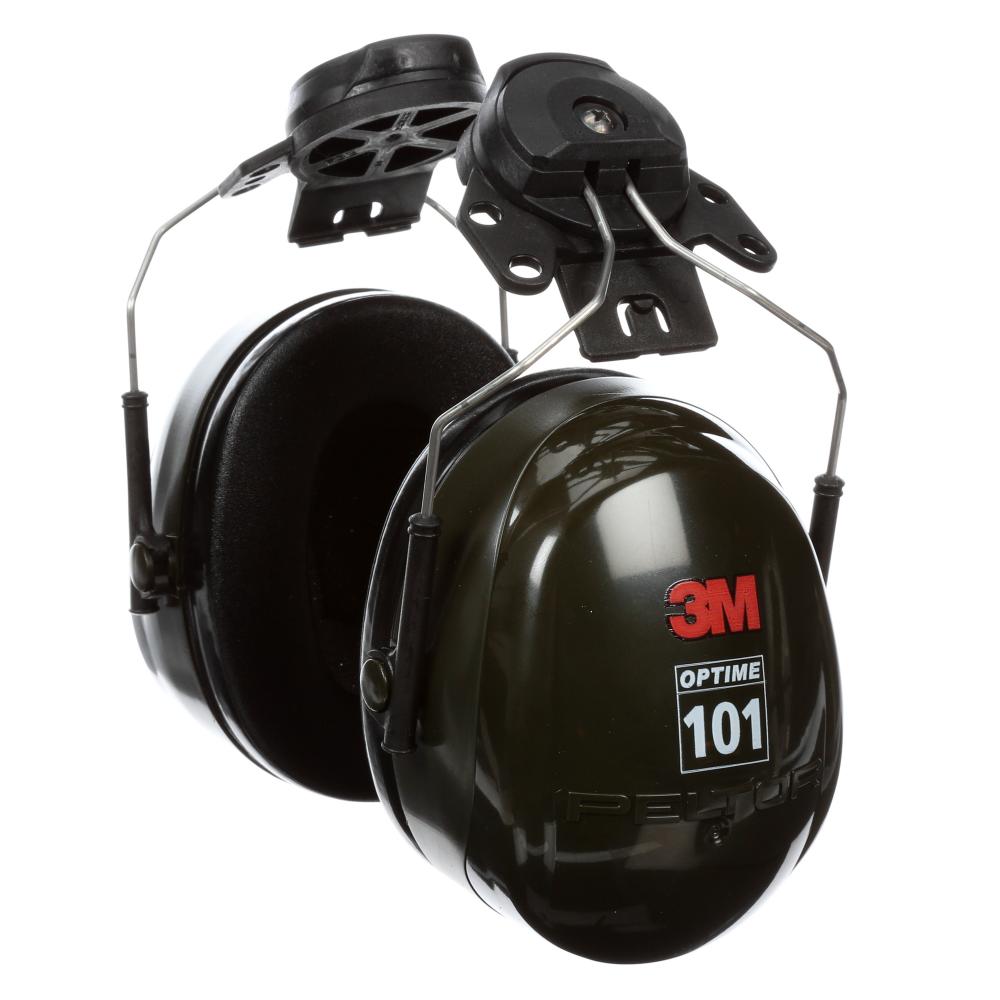 Cache-oreilles 3M™ PELTOR™ Optime™ 101, H7P3E, casque de sécurité attaché