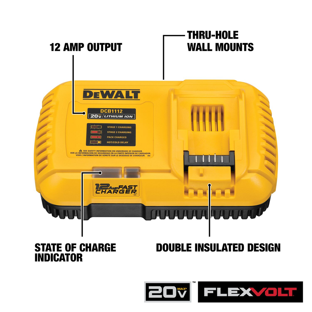 DEWALT Battery Charger, 20V* FLEXVOLT Fast Charger