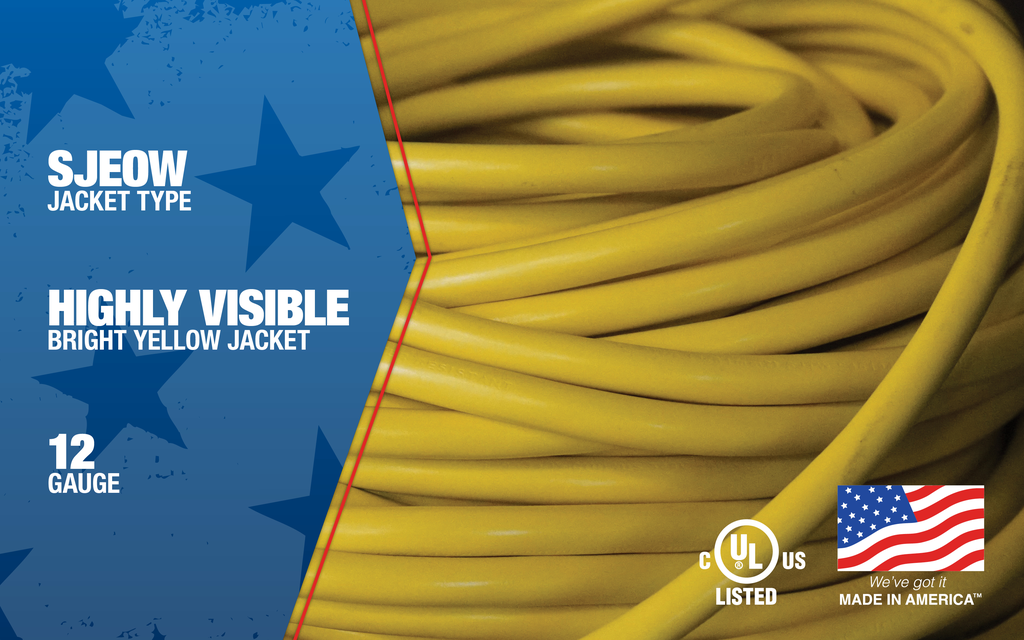 1688SW0002 - 12/3 Heavy-Duty 15-Amp SJEOOW Cold Weather Cord 50-Feet