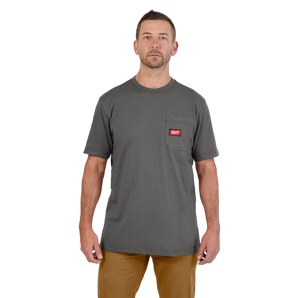 Gridiron™ Pocket T-shirt - Short Sleeve Gray 2X