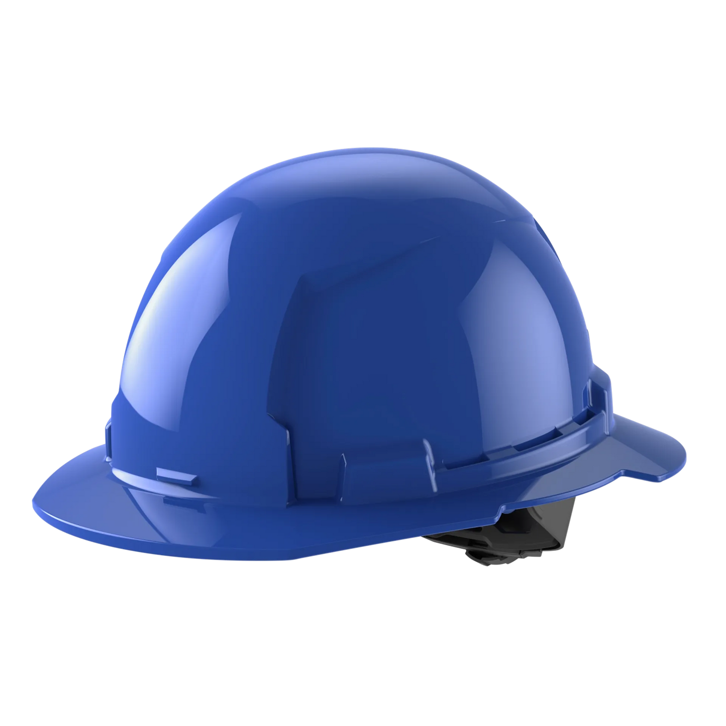Bolt™ Full Brim Hard Hat White/4pt Ratcheting Suspension - Typ 1 Class e, Blue