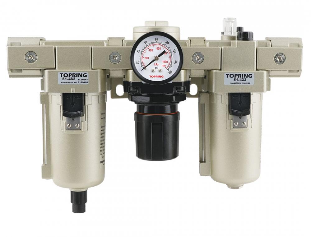 Unité combinée FRL 5 microns 5 à 125 PSI 1/2 (F) NPT 141 SCFM S51 avec purge automatique, modèle Airflo 400