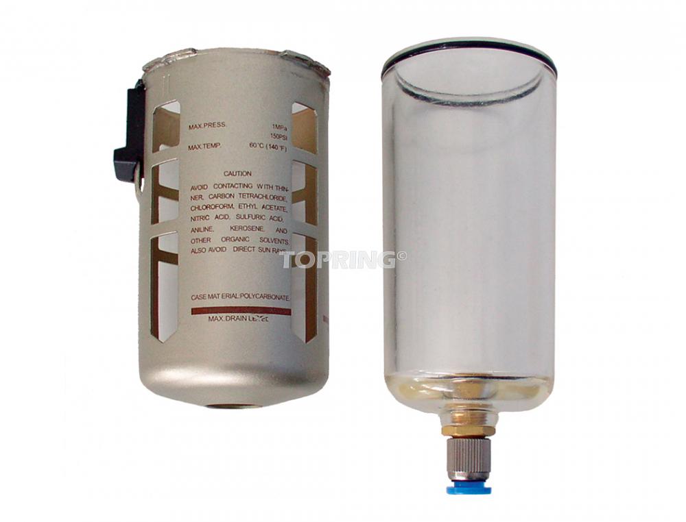 Bol en polycarbonate 45 ml et protecteur pour filtre, filtre coalescent et filtre régulateur S51, modèle Airflo 400