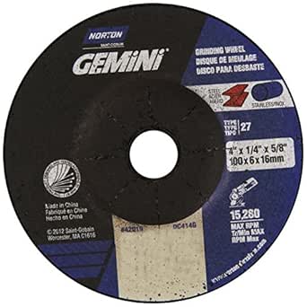 Roue à centre déprimé Gemini® - disque de 4 po, oxyde d’aluminium, 15 280 tr/min, trou central de 5/8 po