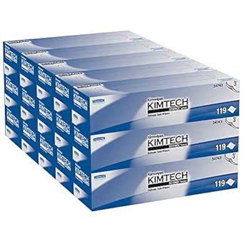 Lingettes de précision Kimtech Science (75512), blanches, 15 boîtes pop-up/caisse, 198 feuilles/boîte, 2 970 feuilles/caisse