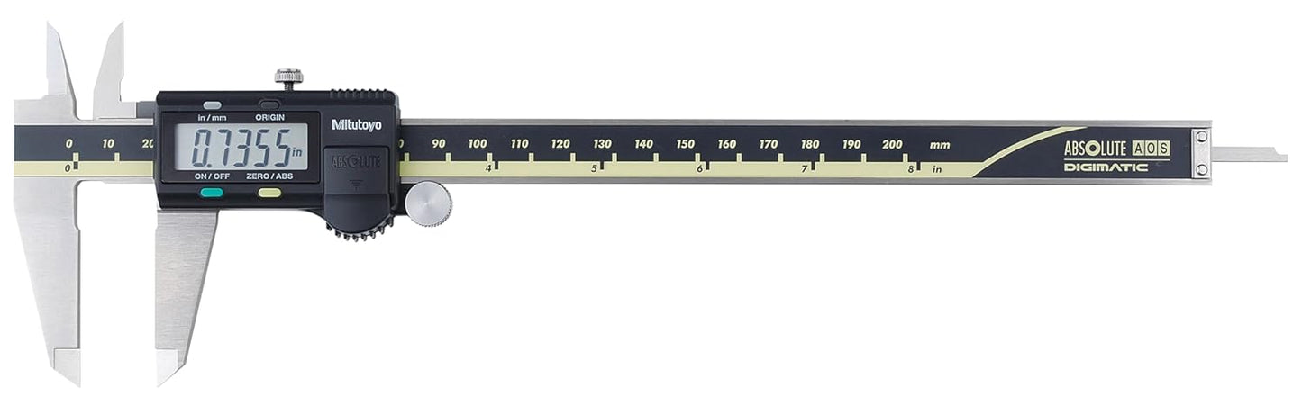 Digital Caliper, Inch/Metric, 8", 0.0005" Accuracy, No Output