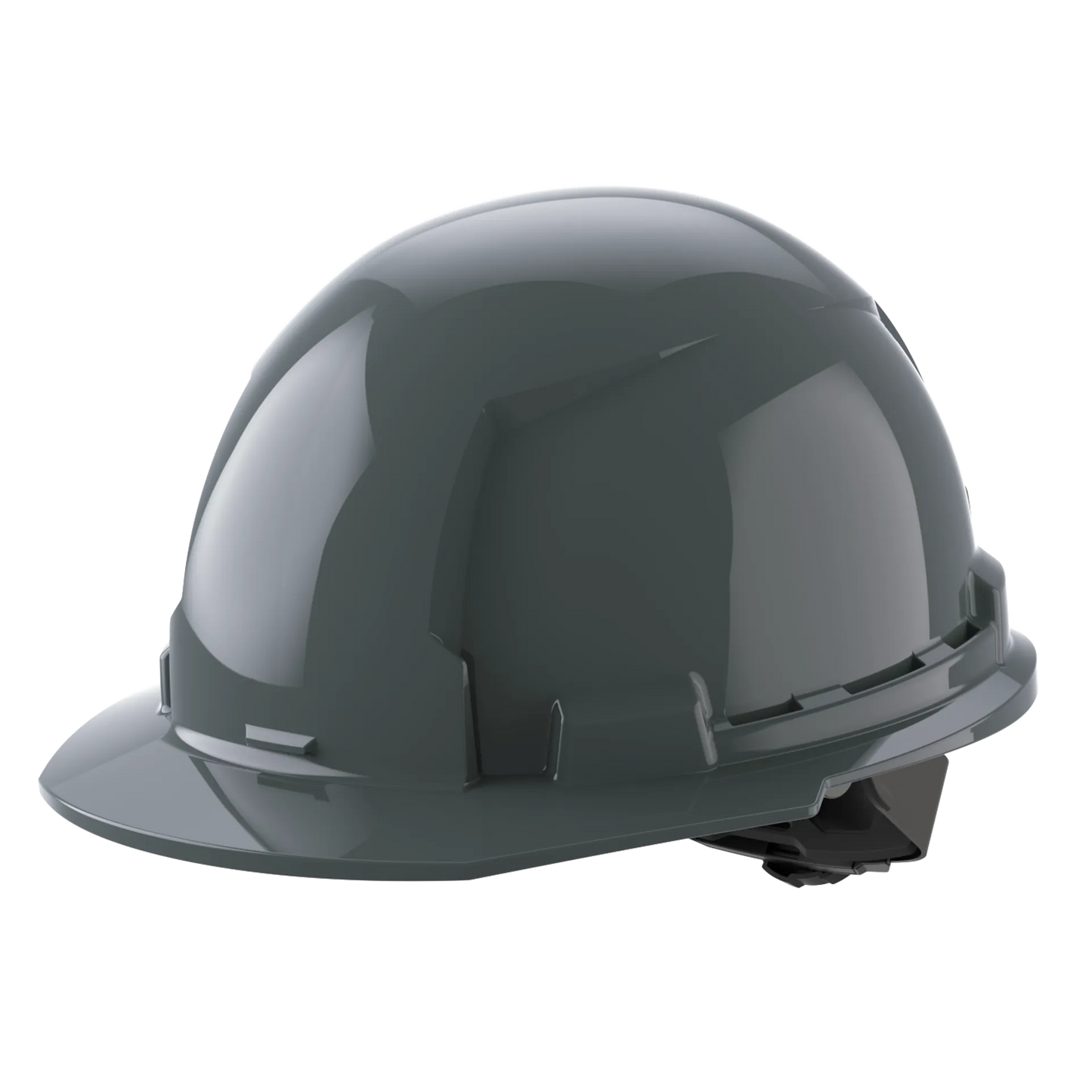 Bolt™ Front Brim Hard Hat White/4pt Ratcheting Suspension - Type 1, Class e, Gray
