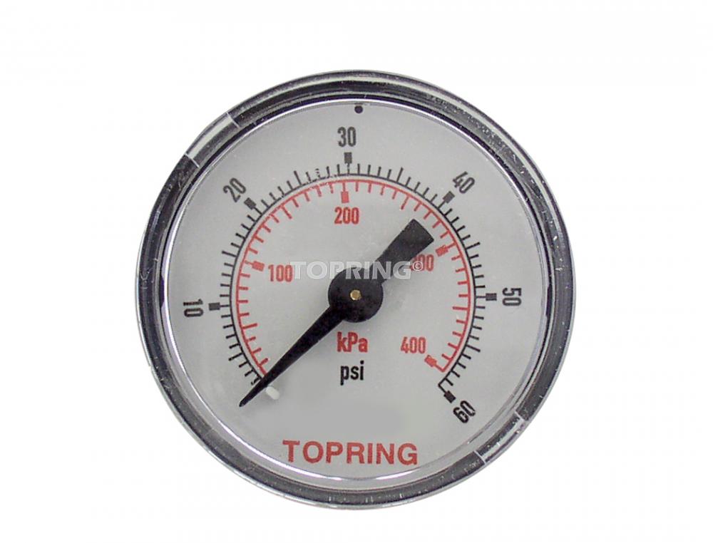 Manomètre à sec en acier 2-1/2 po 0 à 60 PSI, 1/4 (M) NPT, CBM