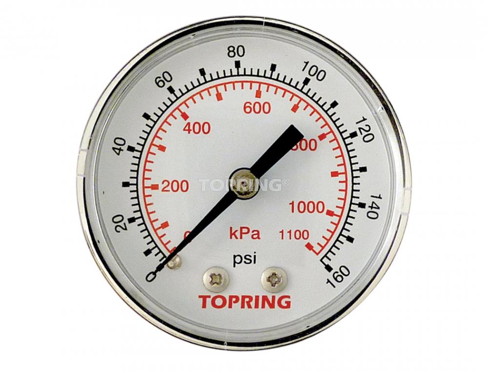 2 In. Steel Dry Vacuum Gauge 0 to 160 PSI, 1/4 (M) NPT, CBM