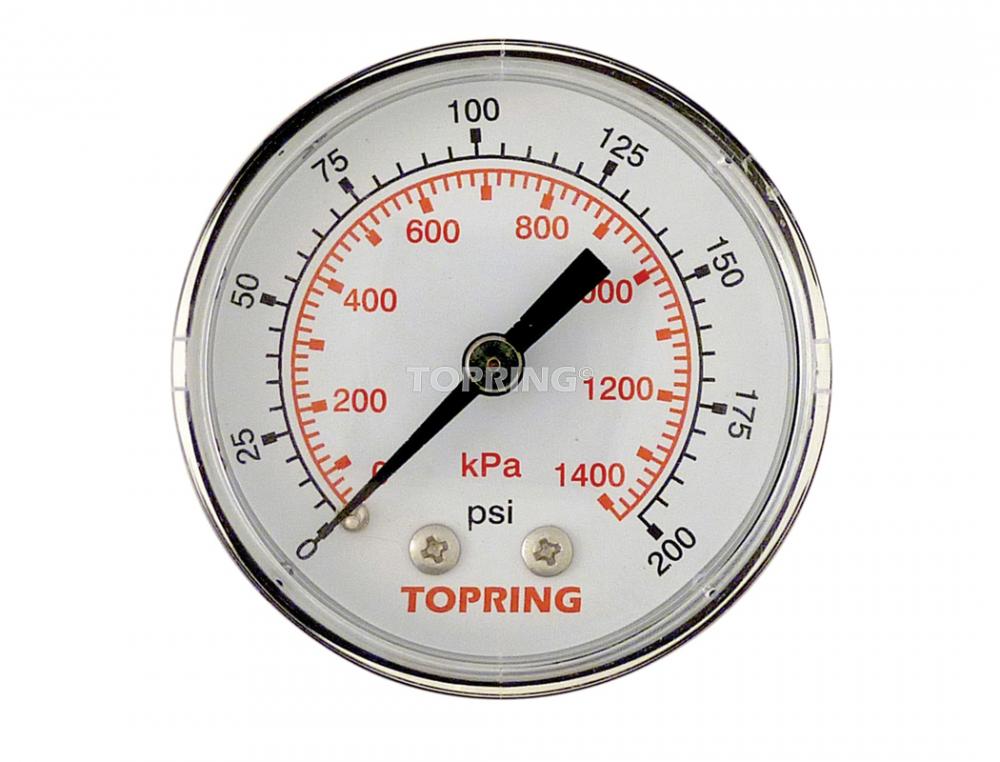 Manomètre à sec en acier 1-1/2 po 0 à 200 PSI, 1/8 (M) NPT, CBM