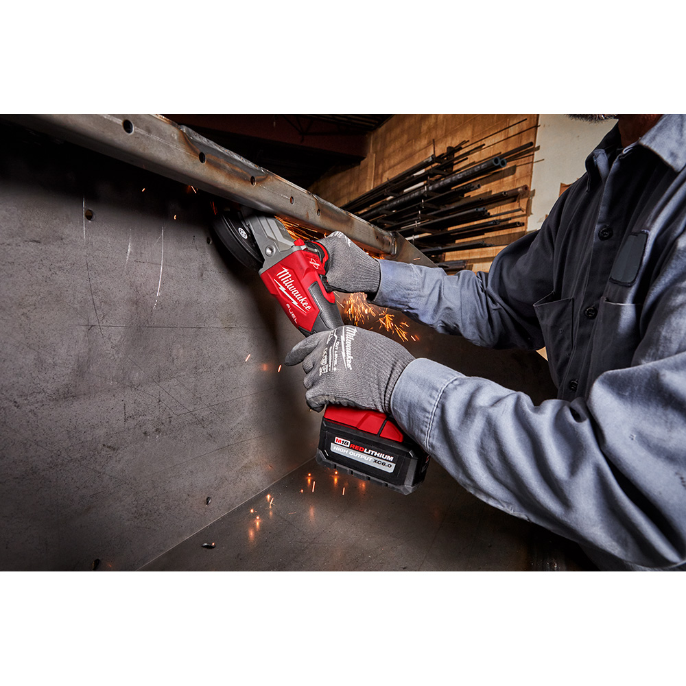 M18 FUEL™ 5" Flathead Braking Grinder Slide Switch Lock-On