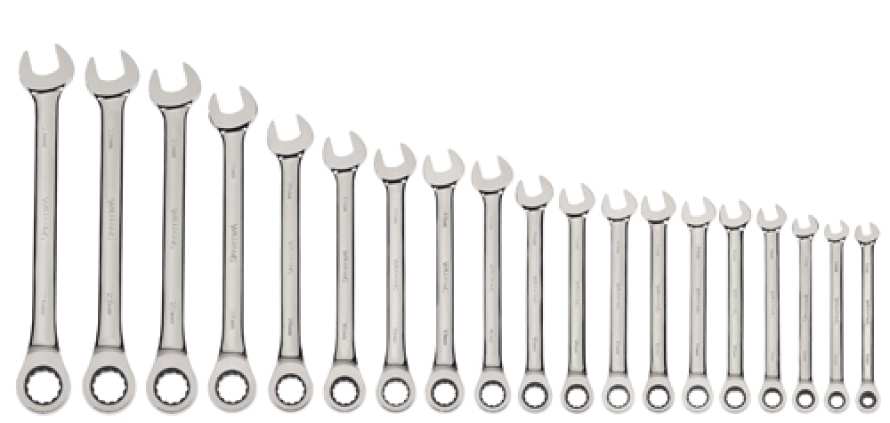 19 Piece Metric Combination Ratcheting Wrench Set